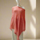Alpaca Fresh Knit Poncho Jersey Open Pattern, Gold Pink