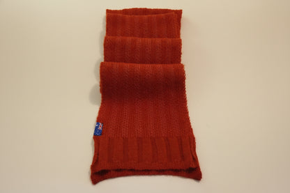 Alpaca Unisex Extra Soft Thick Stripe Scarf, Terracotta