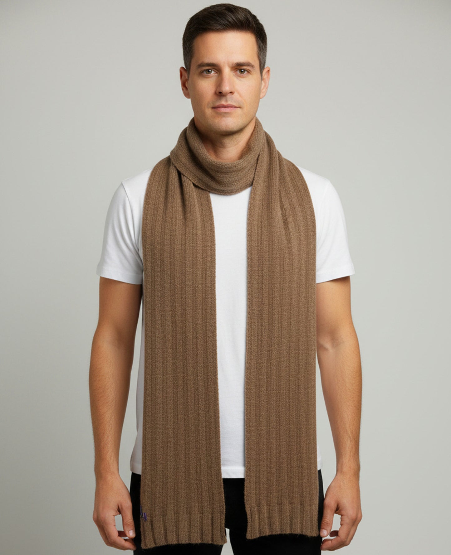 Alpaca Unisex Extra Soft Thick Stripe Scarf, Earth Tone