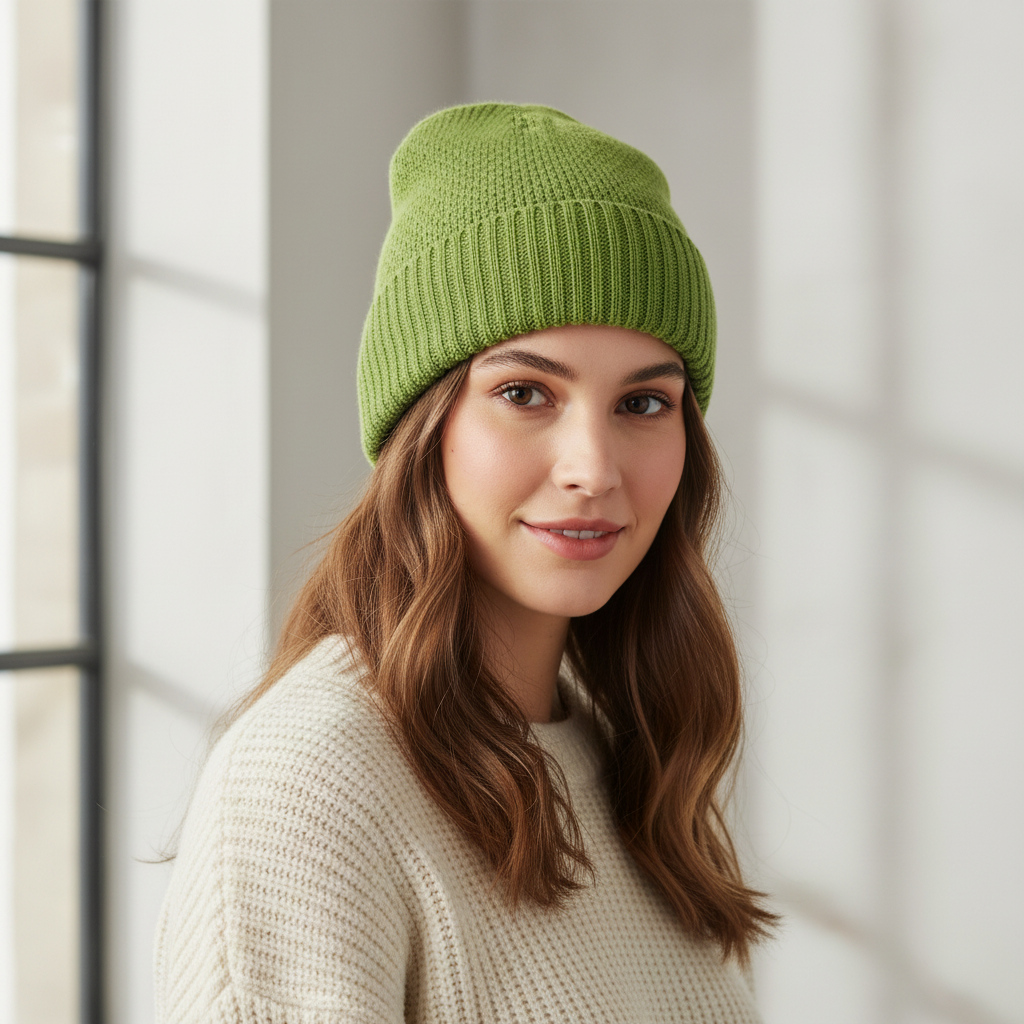 Unisex Alpaca Beanie in Bright Colours | Jacquard Pattern