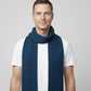 Alpaca Unisex Extra Soft Thick Stripe Scarf, Diesel Blue