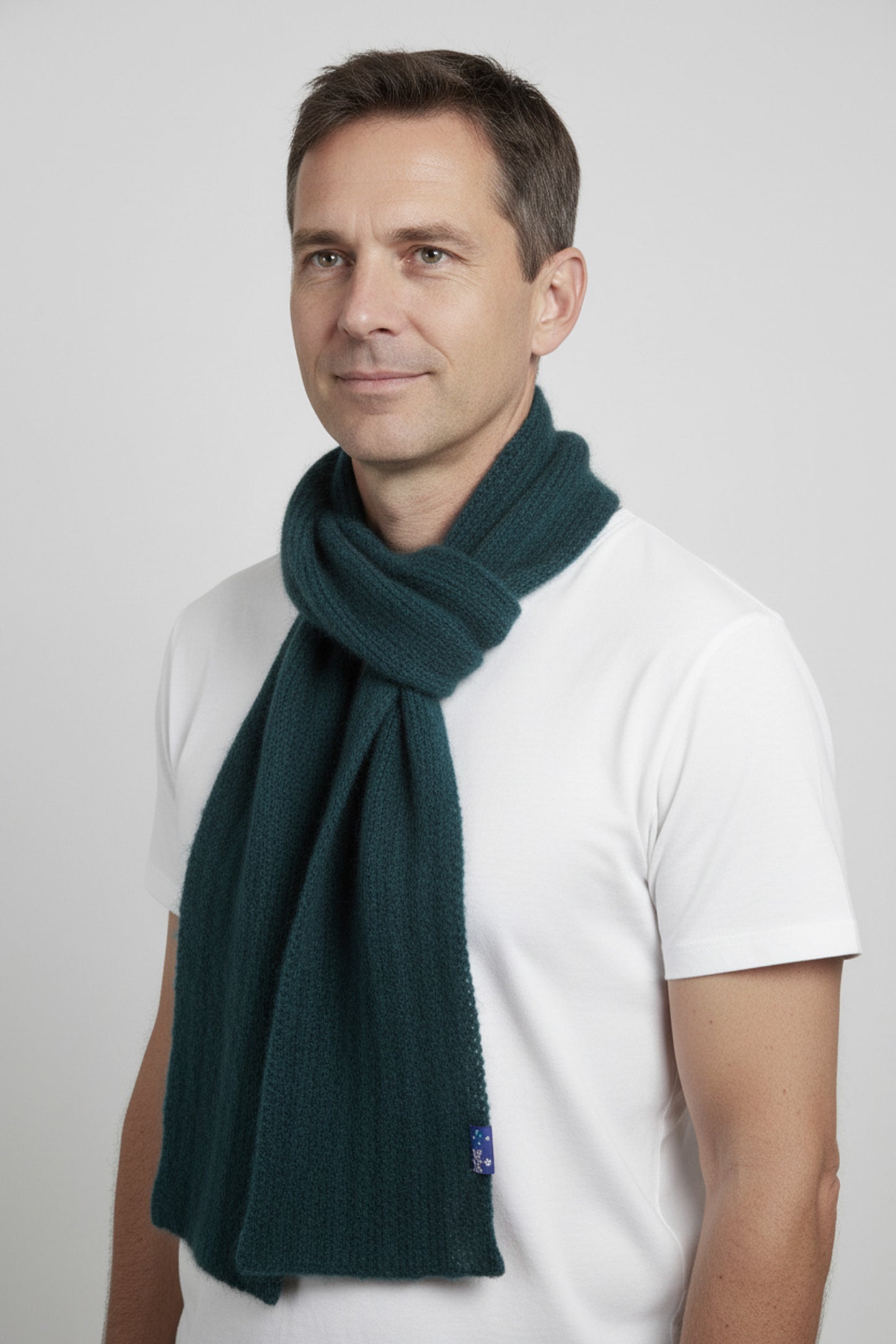 Alpaca Unisex Extra Soft Thick Stripe Scarf, Diesel Blue