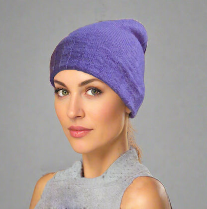 Extra Smooth Alpaca Mohair Beanie Soft Lilac