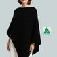 Alpaca Asymmetrical Thick Poncho Black