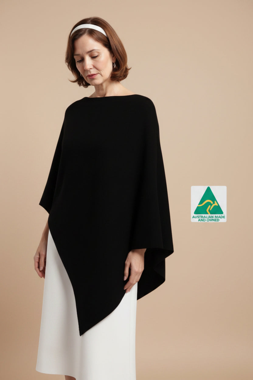 Alpaca Asymmetrical Thick Poncho