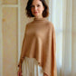 Alpaca Super Fine Jersey Knit Poncho, Dessert Camel