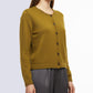 Alpaca  Cardigan Classy Jersey Roll Up Neckline, Mustard
