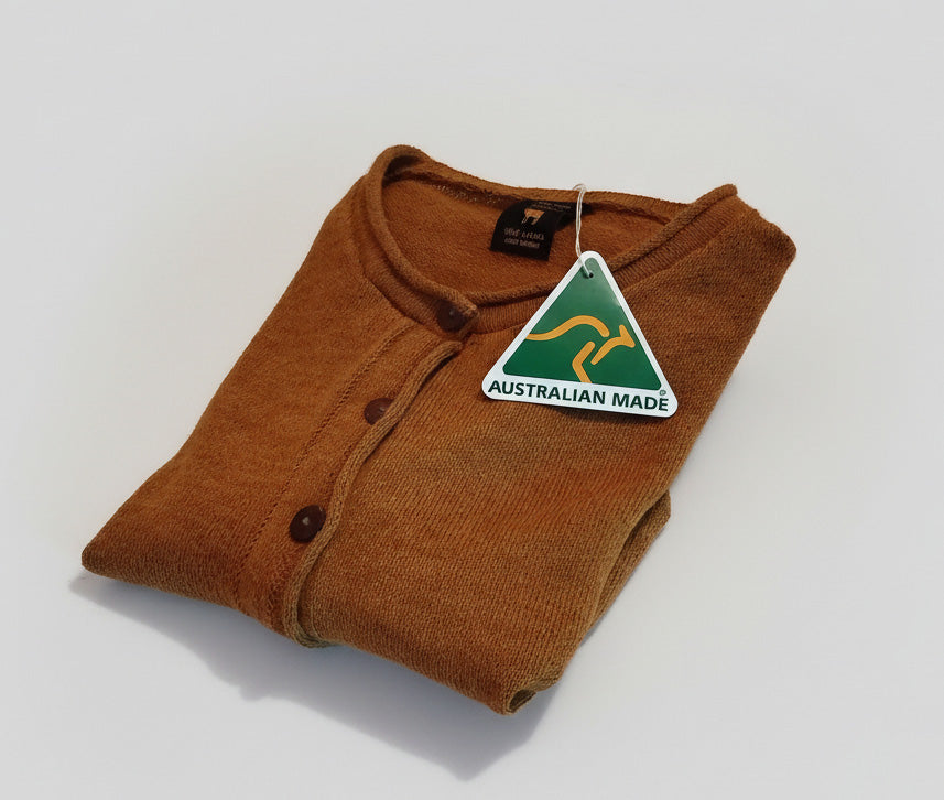 Alpaca  Cardigan Classy Jersey Roll Up Neckline, Mustard