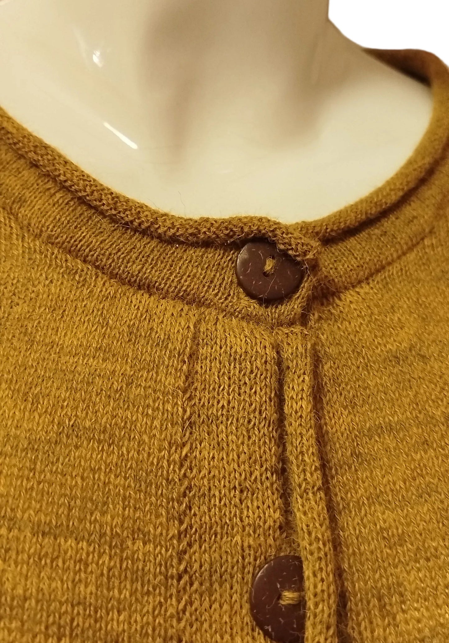 Alpaca  Cardigan Classy Jersey Roll Up Neckline, Mustard