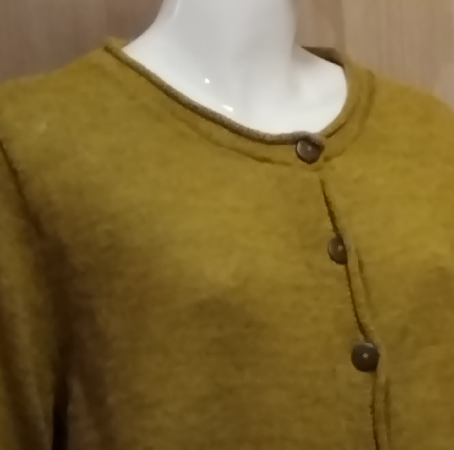 Alpaca  Cardigan Classy Jersey Roll Up Neckline, Mustard