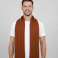Alpaca Unisex Extra Soft Thick Stripe Scarf, Terracotta