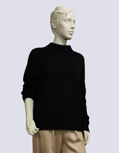 Baby Alpaca Pullover Jacquard Turtleneck Black