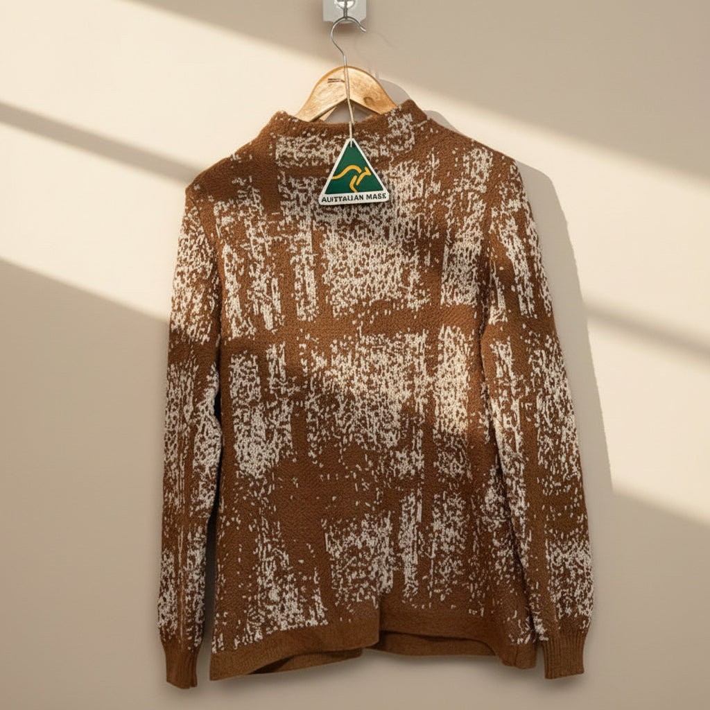Alpaca Women’s High Neck Gold Granite Jacquard