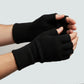 Handmade Alpaca Large Gloves Half- finger Black