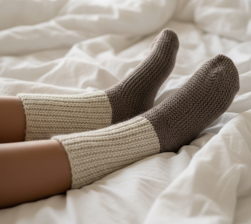 Alpaca Health Socks For Sleep Hand Made Gray