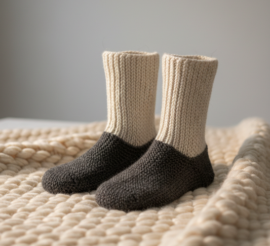 Alpaca Health Socks For Sleep Hand Made Gray