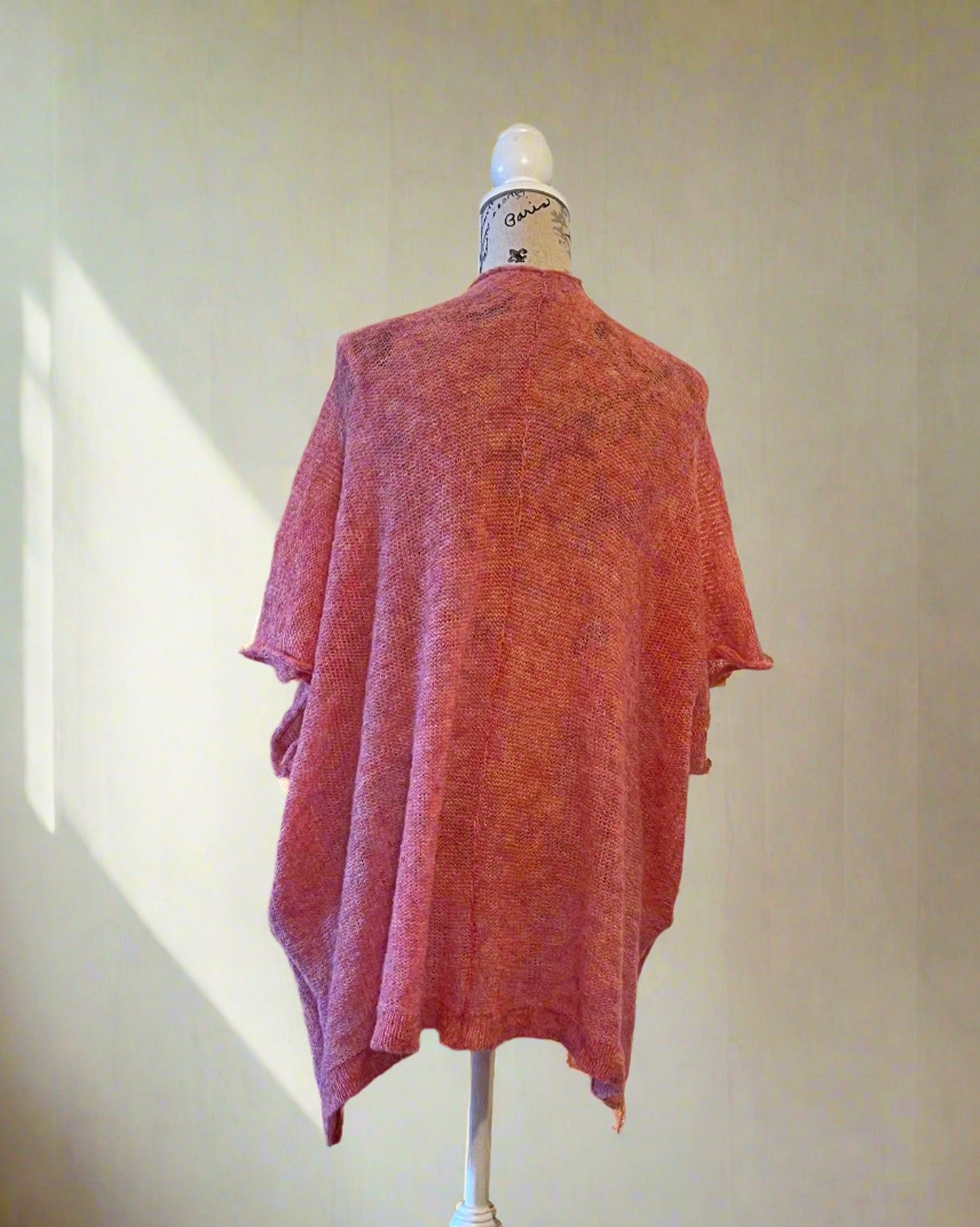 Alpaca Mohair Light Cape Spring Gold Pink