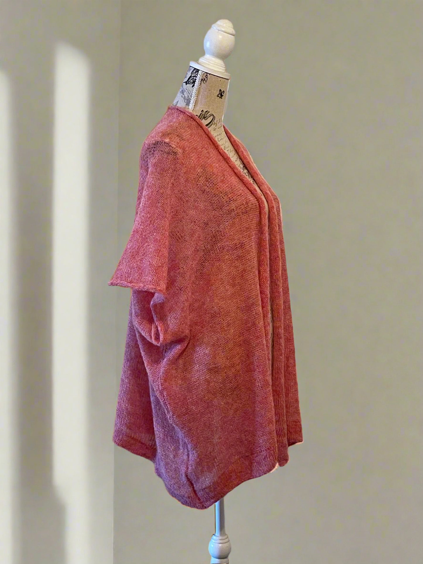 Alpaca Mohair Light Cape Spring Gold Pink