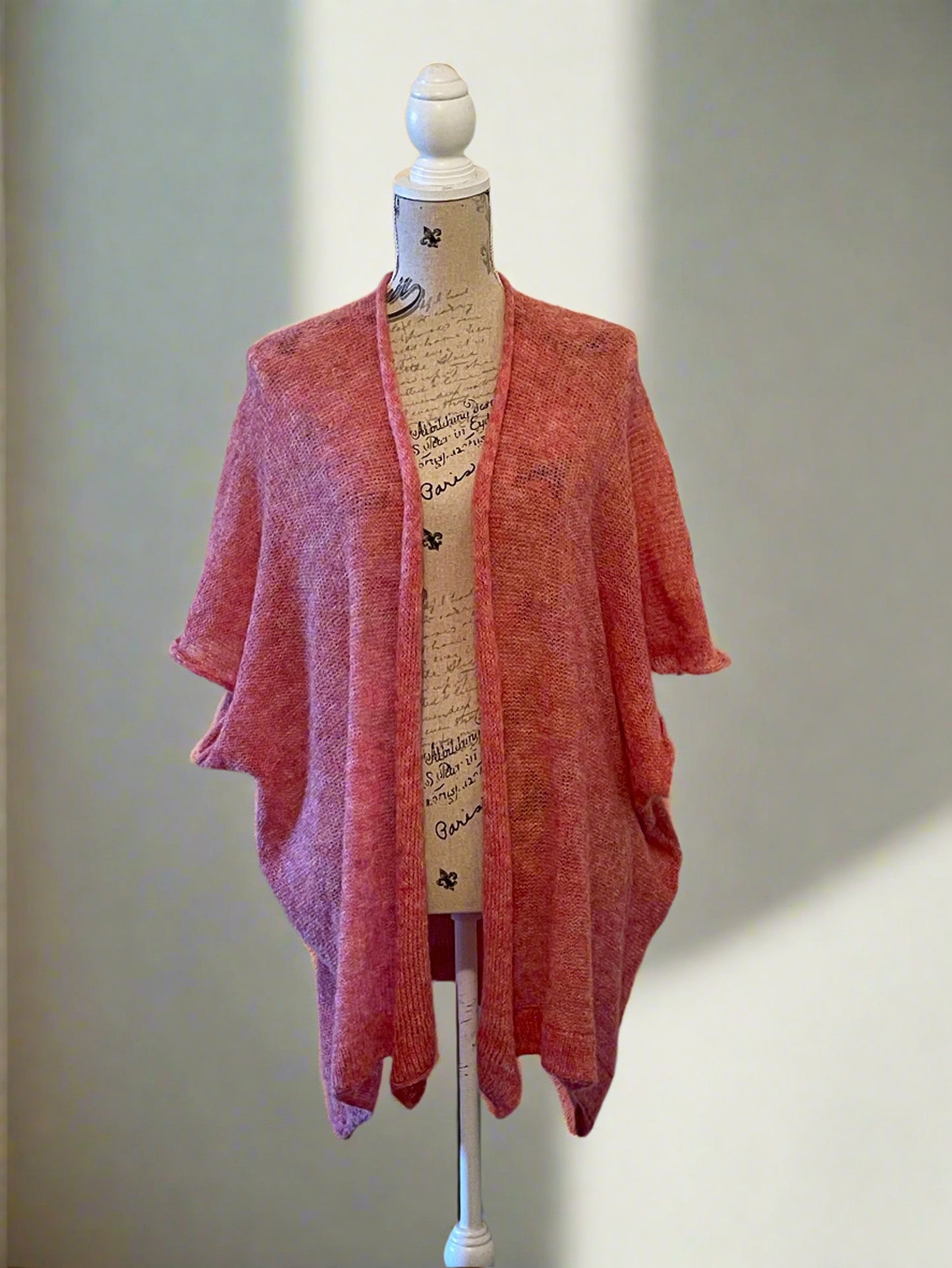 Alpaca Mohair Light Cape Spring Gold Pink