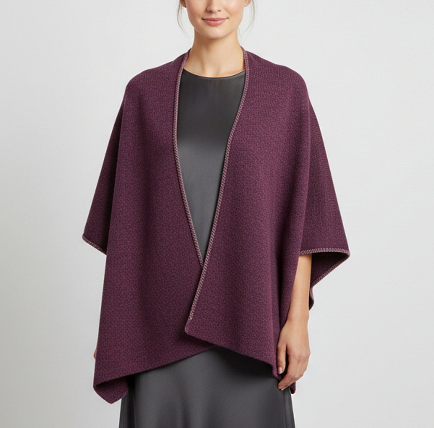 Alpaca Unisex Urban Ruana-Cape Extra Soft Purple Haze