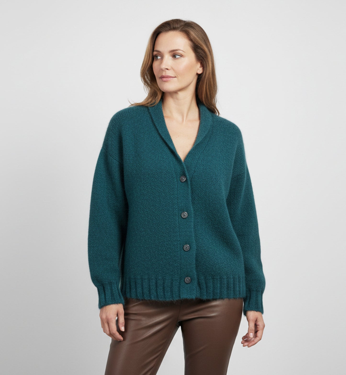 Alpaca Mohair Cardigan Lady Diesel Blue, Extra Soft