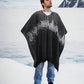 Australian Alpaca Thick Poncho, Disruption V-Neck Charcoal