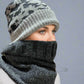 Alpaca Unisex Set CAMO Beanie/Neck warmer Charcoal