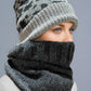 Alpaca Unisex Set CAMO Beanie/Neck warmer Charcoal