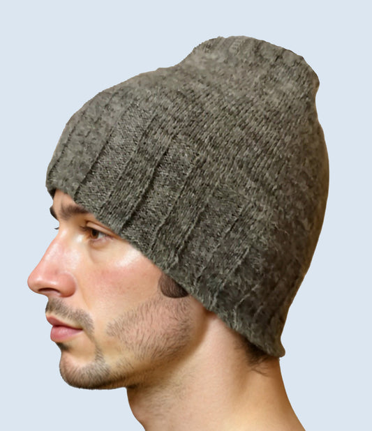 Extra Smooth Alpaca Mohair Beanie Gray Unisex