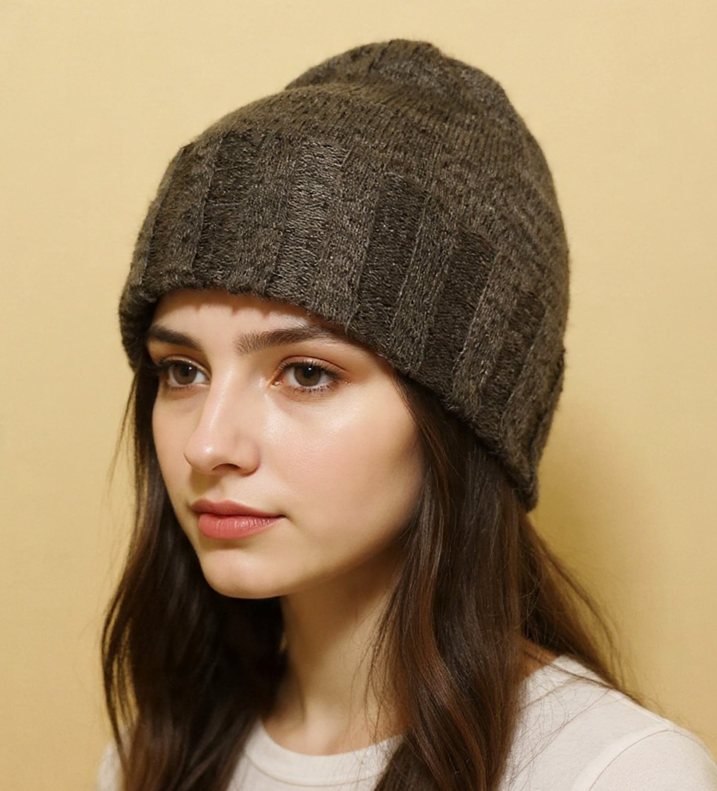 Extra Smooth Alpaca Mohair Beanie Gray Unisex