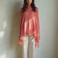 Alpaca Fresh Knit Poncho Jersey Open Pattern, Gold Pink
