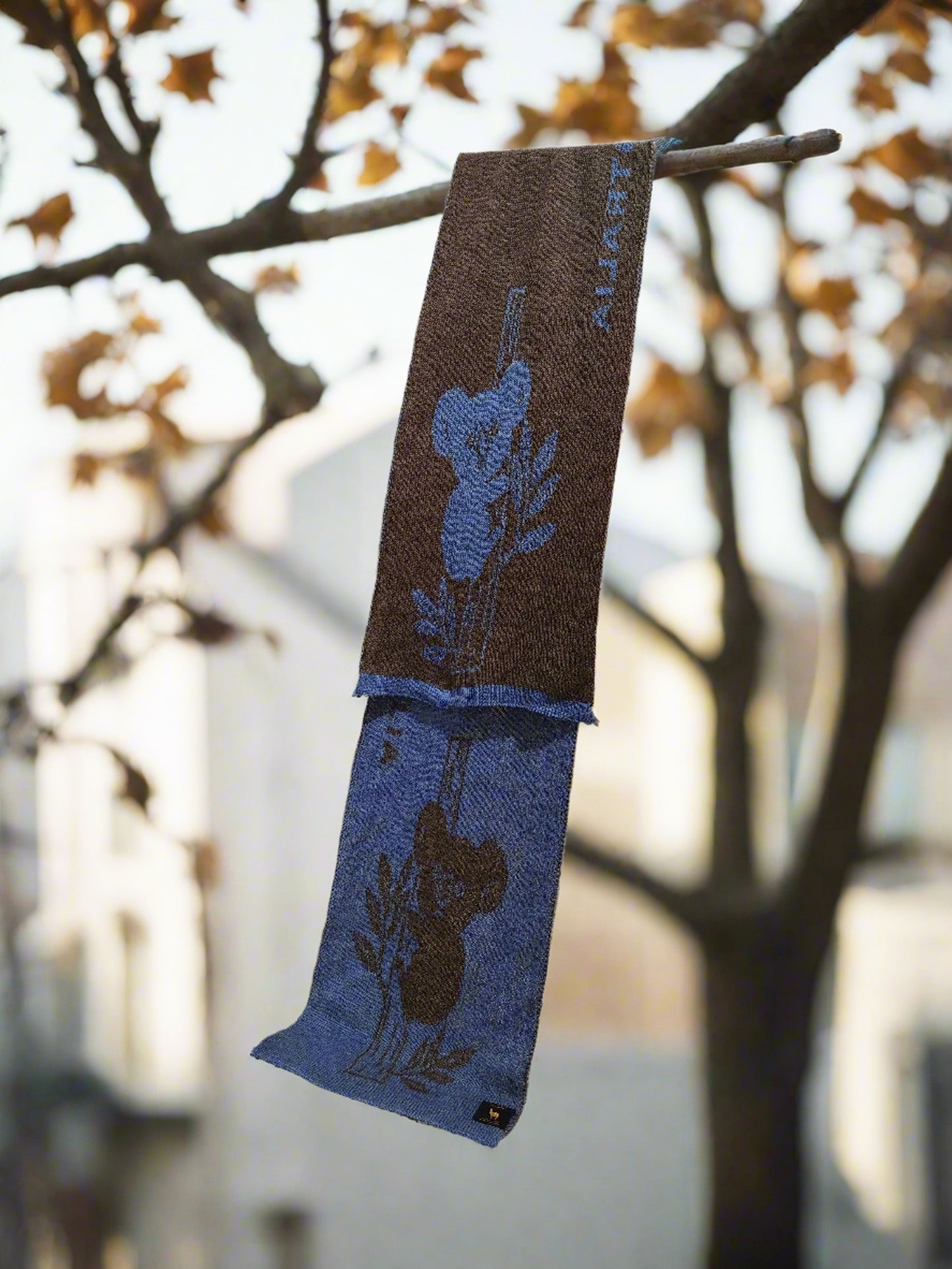 Koala Alpaca Wool Scarf, Earth tone