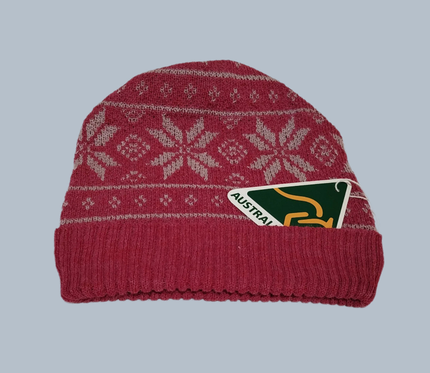 Alpaca Norwegian Pattern Beanie Pink tones