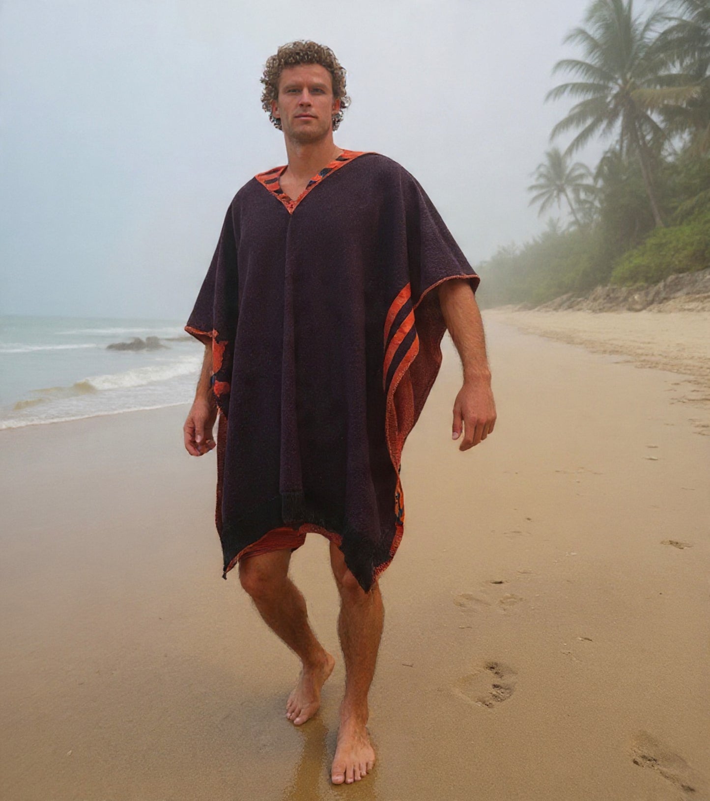 Australian Alpaca Unisex Thick Poncho Byron Bay Design