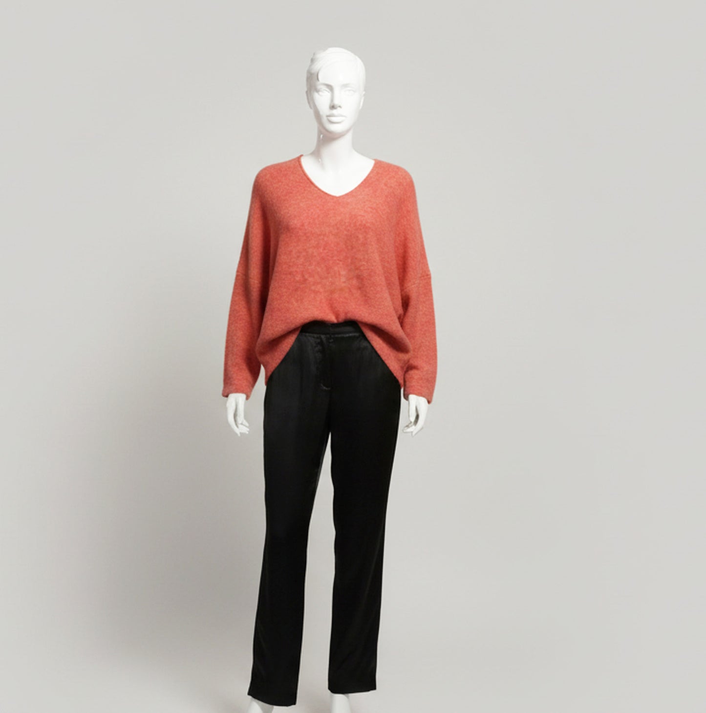 Alpaca Mohair Pullover Sweater Plus Size, Melon Tone