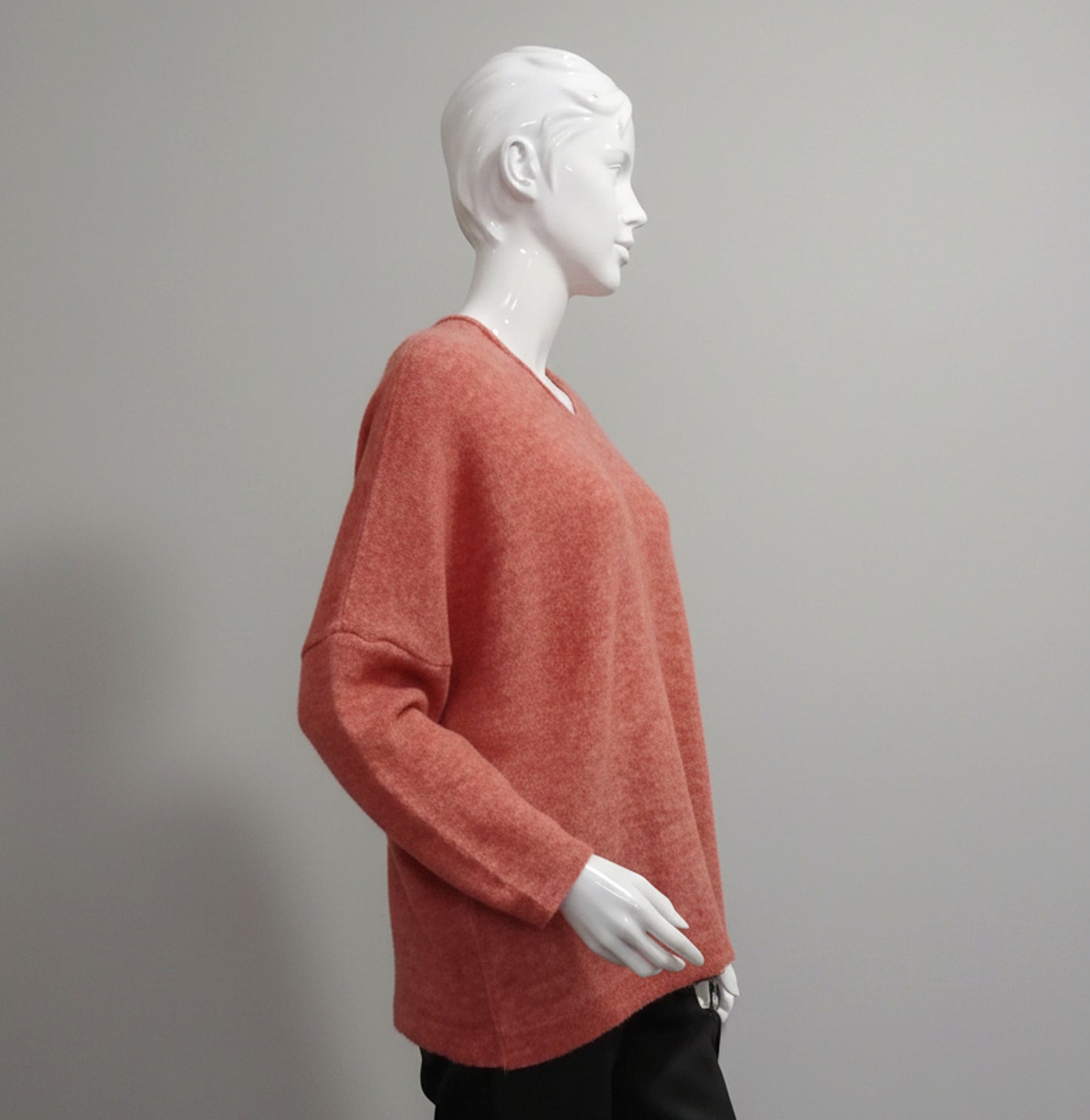 Alpaca Mohair Pullover Sweater Plus Size, Melon Tone