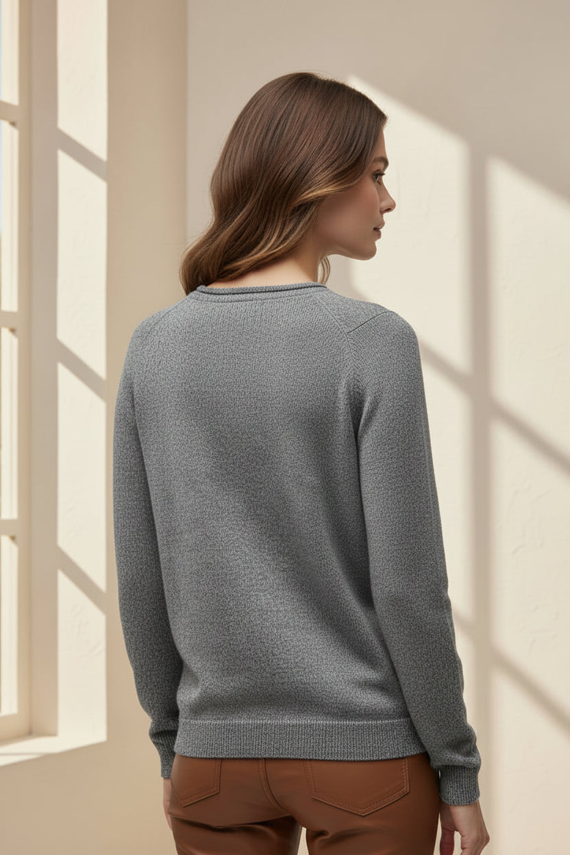 Alpaca Round-Neck Classy Soft Jumper Raglan Sleeves