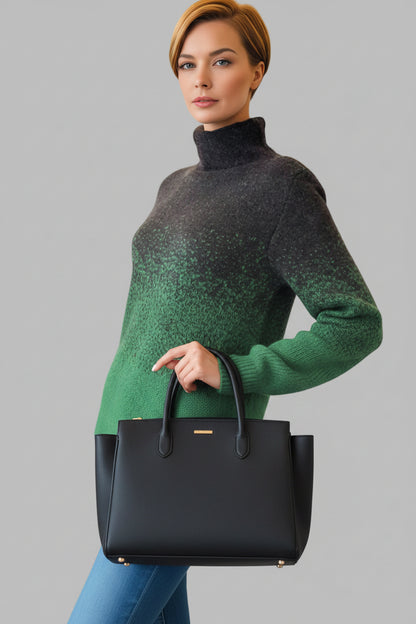 Alpaca Women’s High Neck Abstract Jacquard Green