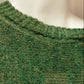 Alpaca Women’s Round Neck Cherry Jacquard Square Knit, Green