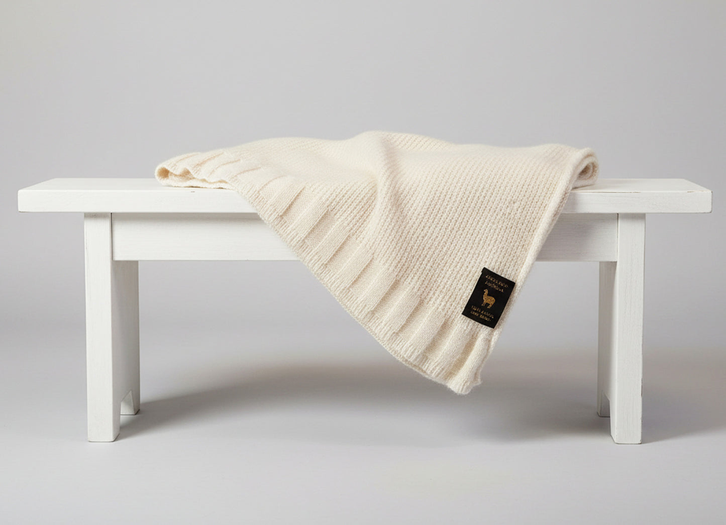 Alpaca Unisex Shawl-Scarf Extra Soft Natural Snow