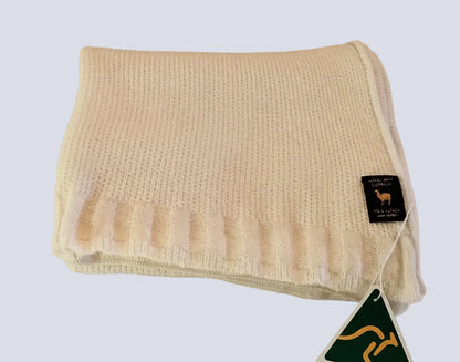 Alpaca Unisex Shawl-Scarf Extra Soft Natural Snow