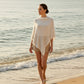 Alpaca Fresh Knit Poncho Jersey Open Pattern, Milk Tone