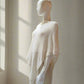 Alpaca Fresh Knit Poncho Jersey Open Pattern, Milk Tone