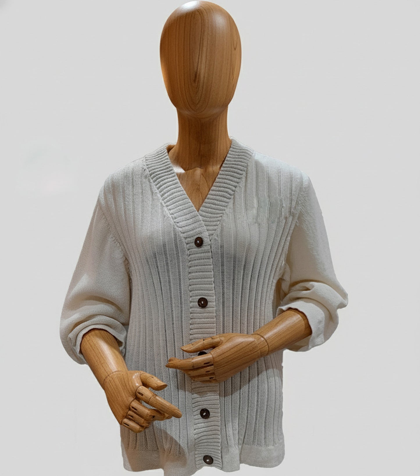 Alpaca Light 3/4 Sleeve Cardigan My Pearl