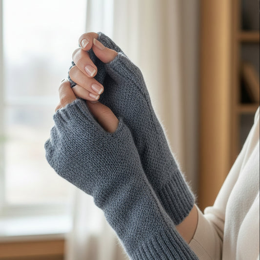 Alpaca Mittens  Sky Blue