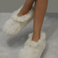 The Best Baby Alpaca Fur White Slippers Unisex