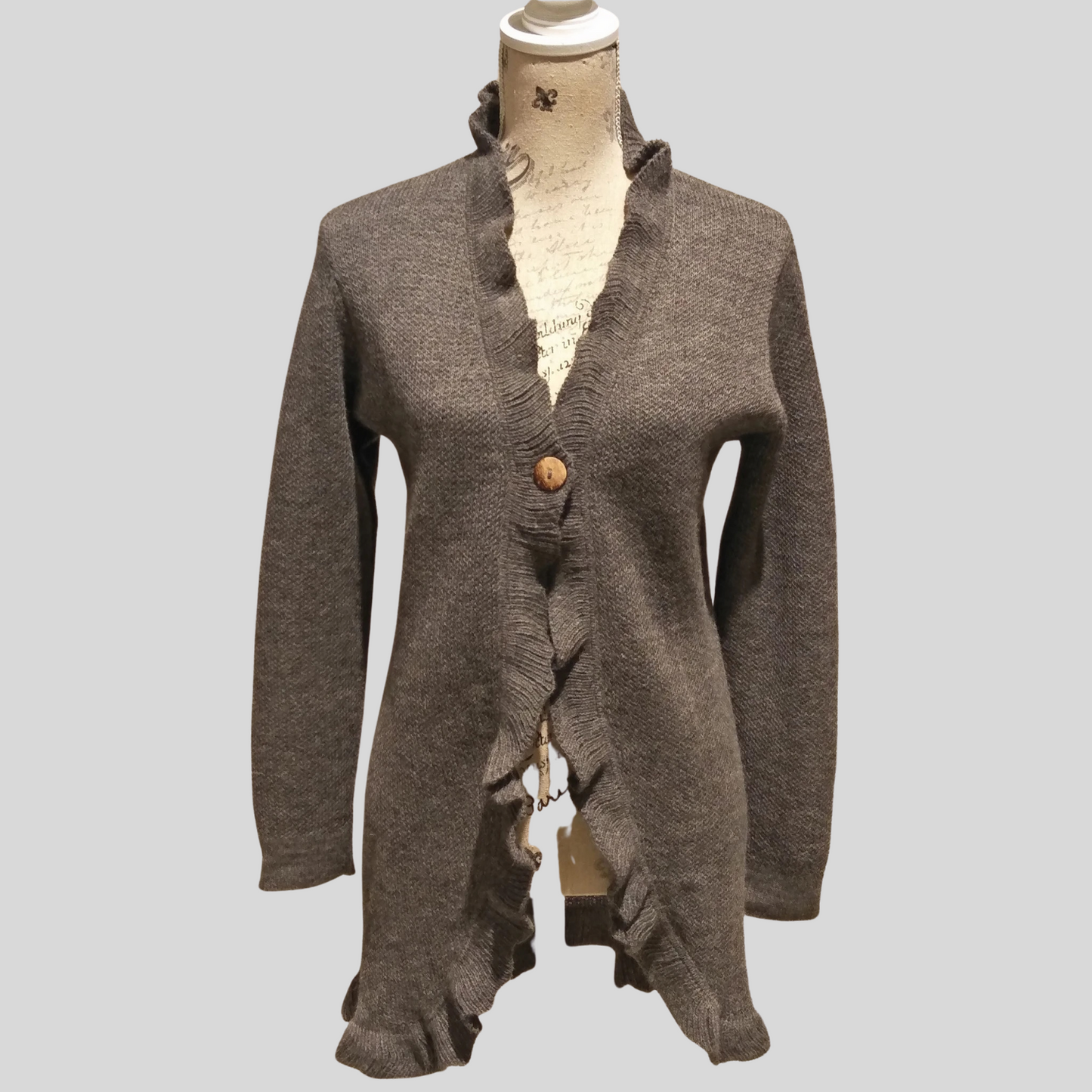 Alpaca Ruffle Coat-Sweater