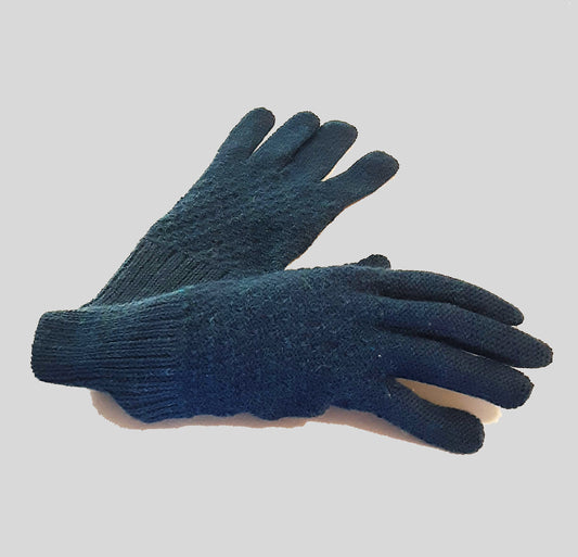 Alpaca Jacquard gloves Royal Blue