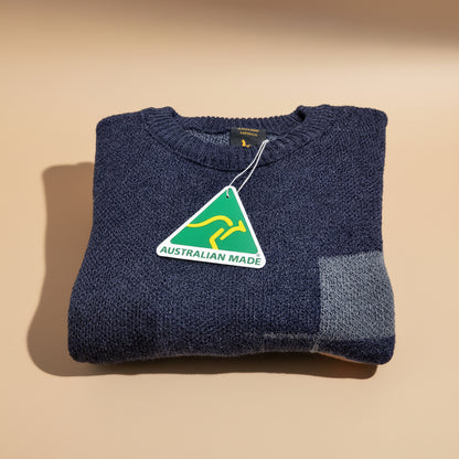 Alpaca Scottish Jacquard Sweater Men – Denim Blue