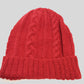Alpaca Cable Thick Beanie Red